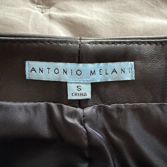 Antonio Melani Black Leather Pencil Skirt - Picture 2 of 3